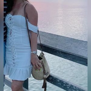 SaboSkirt White Laced-Up Dress